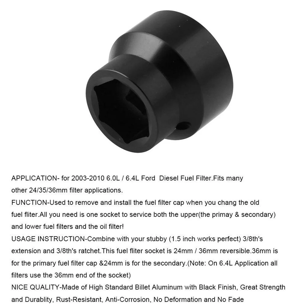 Oil filter socket for 2003 2010 6 0l 6 4l ford powerstroke diesel