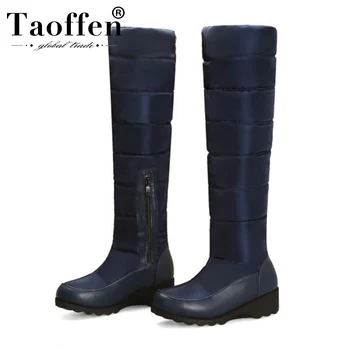 

Taoffen 2020 New Winter Warm Knee High Boots Casual Keep Warm Brand Snow Boots Fashion Shoes Woman Footwear Size 33-43