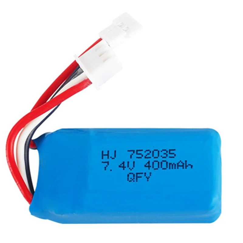 Original 7.4v Battery For DM007 RC Airplane Quadcopter Drone Helicopter Toy Spare Parts 2s 7.4V 400MAH Lipo Battery XH2.54 Plug 3