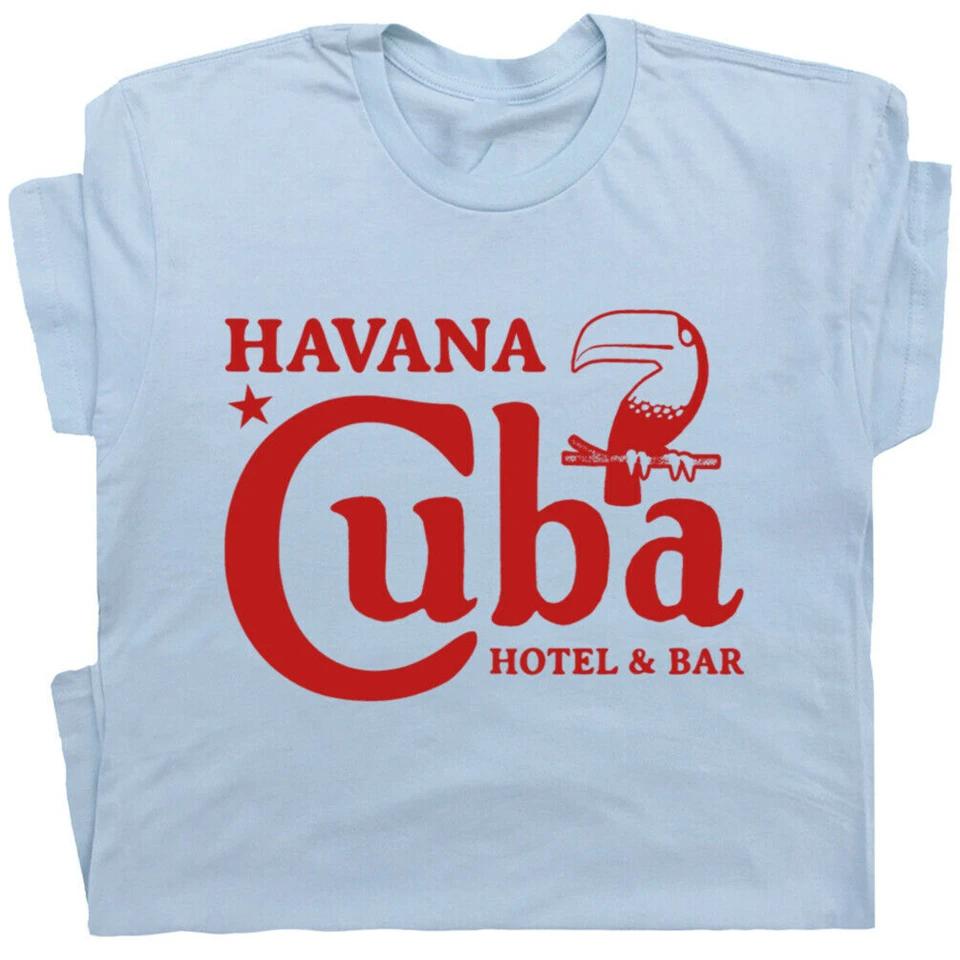 Cuba T-Shirt Vintage Havana Bar Hotel Pub Che Guevara Ernest Hemingway Men Women Tops Tee Shirt New Unisex Funny | Мужская одежда