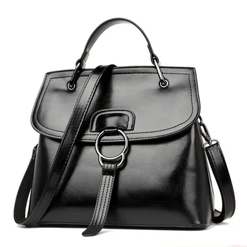 

Lady Fashion Shoulder Bags Black Elegant Female Messenger Handbag PU Double Storage Large Capacity Women's Totes