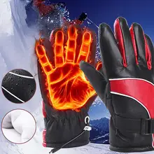 Мужские перчатки с электрическим подогревом, 12 В, с подзарядкой, водонепроницаемые, зимние, толстые, теплые, перчатки для занятий спортом на открытом воздухе, Guantes Termicos Hombre E