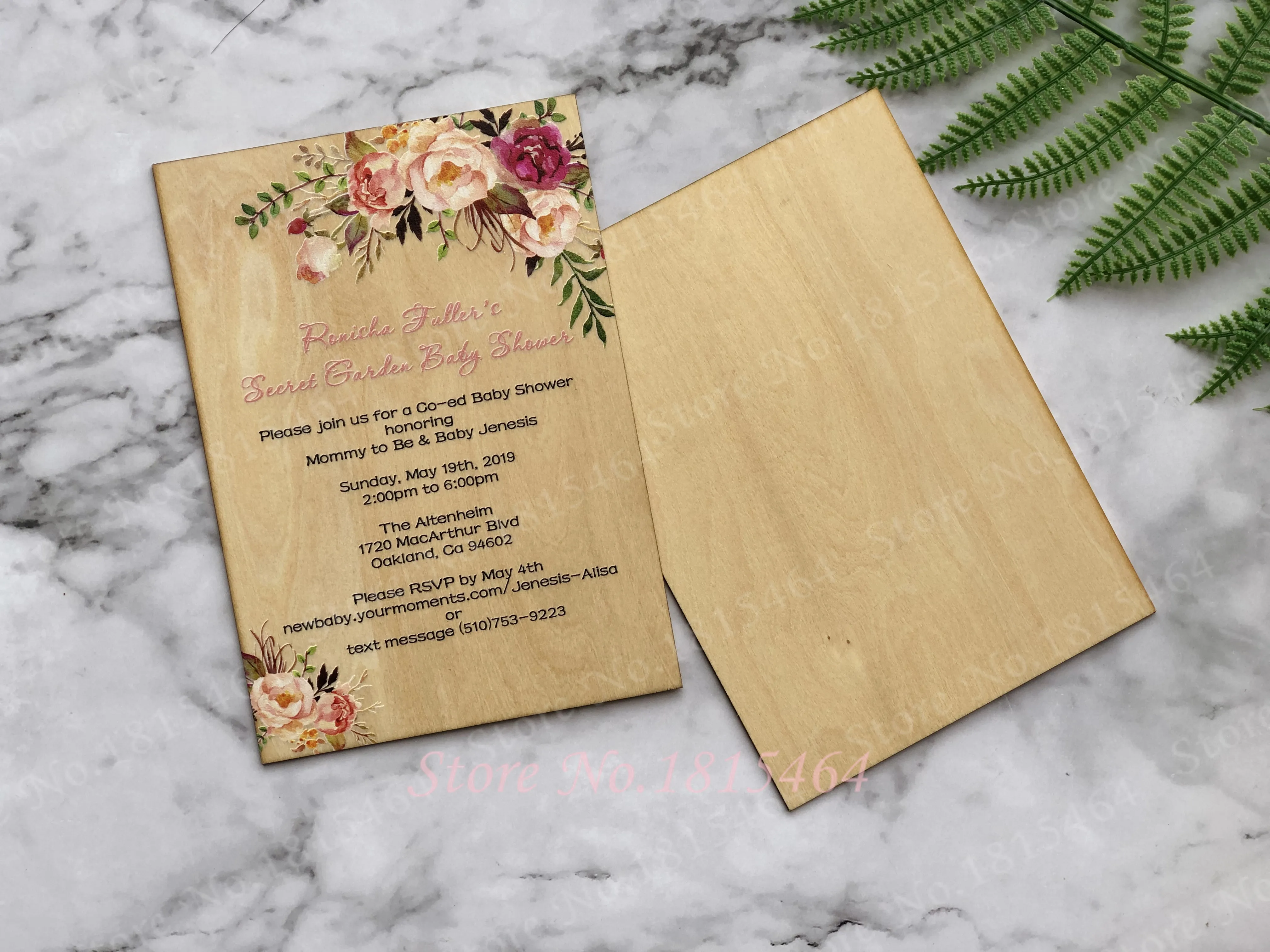  10pcs Acrylic Card Custom Colorful UV Printing Wooden Wedding Invitation Card Business Invitations  - 4000236976827