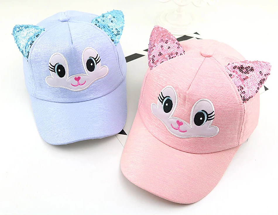 car baby accessories Baby Hat Cartoon Child Korean Cat Ears Cotton Baseball Caps Spring Summer Baby Boy Girl Sun Hats Beanies Kids Photography Props accessoriesdoll baby accessories