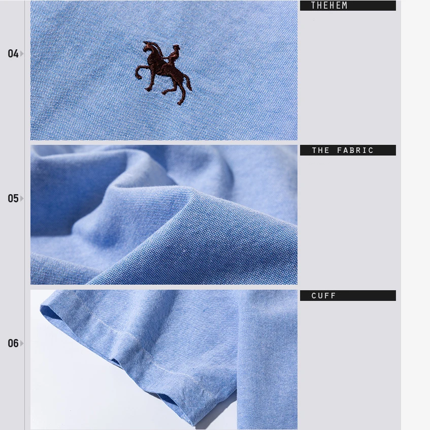 Short Sleeve Casual Shirts for Business Men Oxford Fabric Cotton