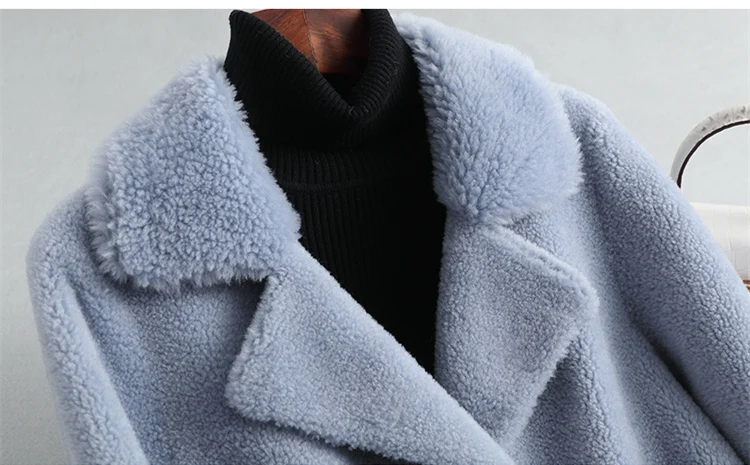 GOURS зимние женские пальто с натуральным мехом и куртки натуральная шерсть длинная одежда Толстая теплая длинный рукав Новинка LD1901