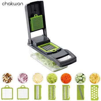 

7 in1 Multifunctional vegetables Cut Artifact Diced Potato Wire Cutter Grater Household Potato Chips Slicer Kitchen Grater