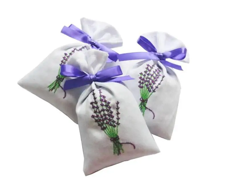 6pcs Jewelry Pouches Drawstring Bags Lavender Sachet Bag Organic Natural Lavender Gift Bags For Seeds Dry Flowers