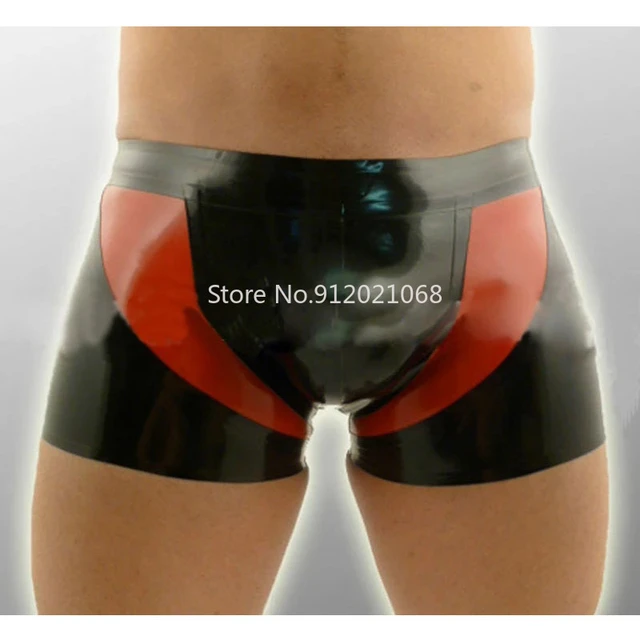 Handmade Sexy Black Latex Rubber Boxer Panties For Man Latex