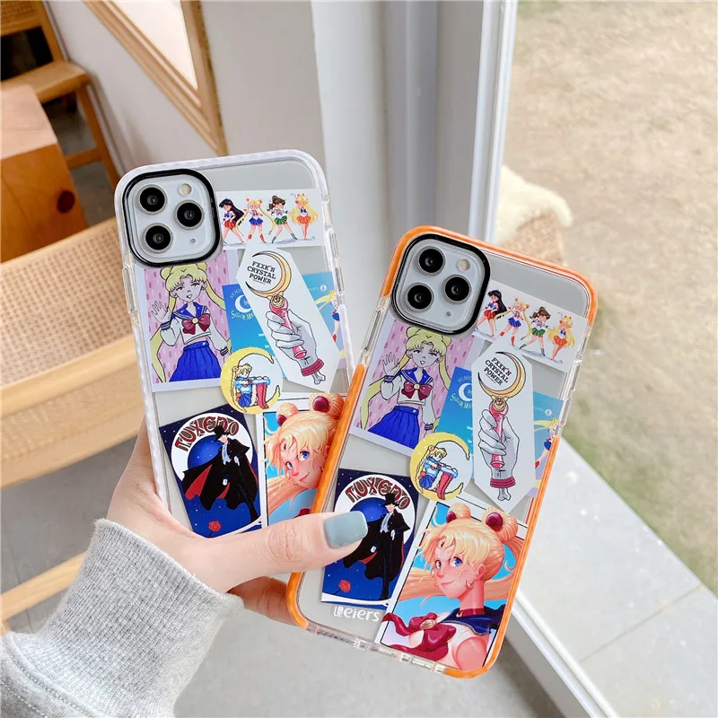 Милый чехол для телефона Сейлор Мун iphone SE 2 7 8 plus 11 Pro max X XR XS Max мягкая задняя крышка