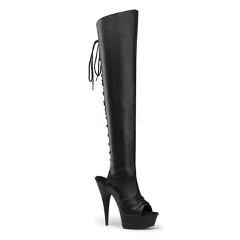 

Rncksi boots knee-high, round-headed, thin-legged boots with slender high-heeled waterproofing platform in Europe