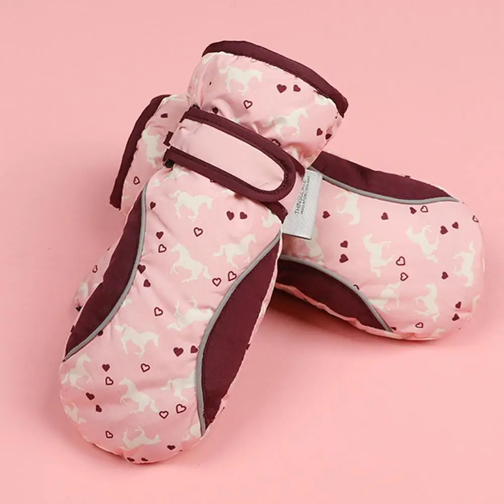 Детские лыжные перчатки, ветрозащитные теплые перчатки, зимние теплые перчатки, зимние варежки, расширенные запястья, перчатки для катания на лыжах