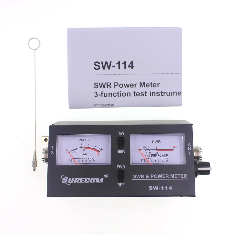 

Surecom SW-114 SWR/RF/Field Strength Test Power Meter for Relative Power 3 Function Analog with Field Strength Antenna