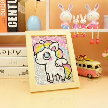 

New Children's Diamond Painting Frame Full Mosaic Embroidery Set Cartoon Elf Baby Parent-child Interactive Plaything Gift