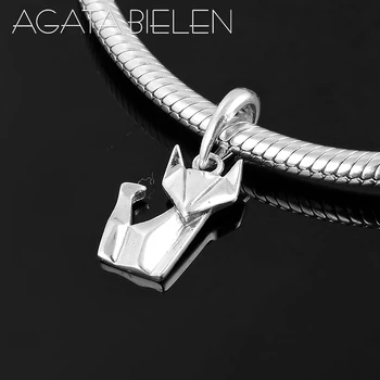 

Authentic 925 Sterling Silver Elegant cat Pendant Beads Fit Original europeu Charm Bracelet Jewelry making