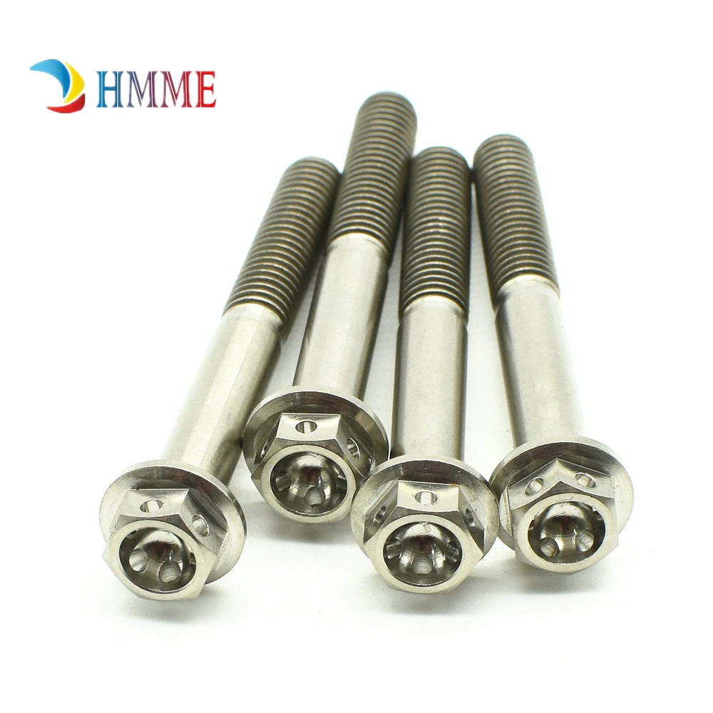 Titanium bolts M6x50mm flange head titanium color  (3)