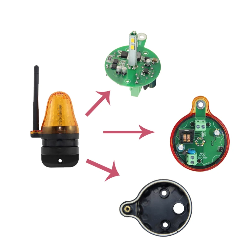 AC/DC 12V -265V LED Security Alarm Light 24v Flashing Alarm Lamp Signal Strobe Light 220v For Gate Opener/Barrier Gate
