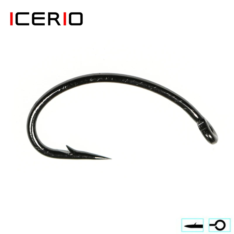 ICERIO 100 шт. мушек крюк Нимфа ошибка креветки Скад куколки личинки Caddis мухи для