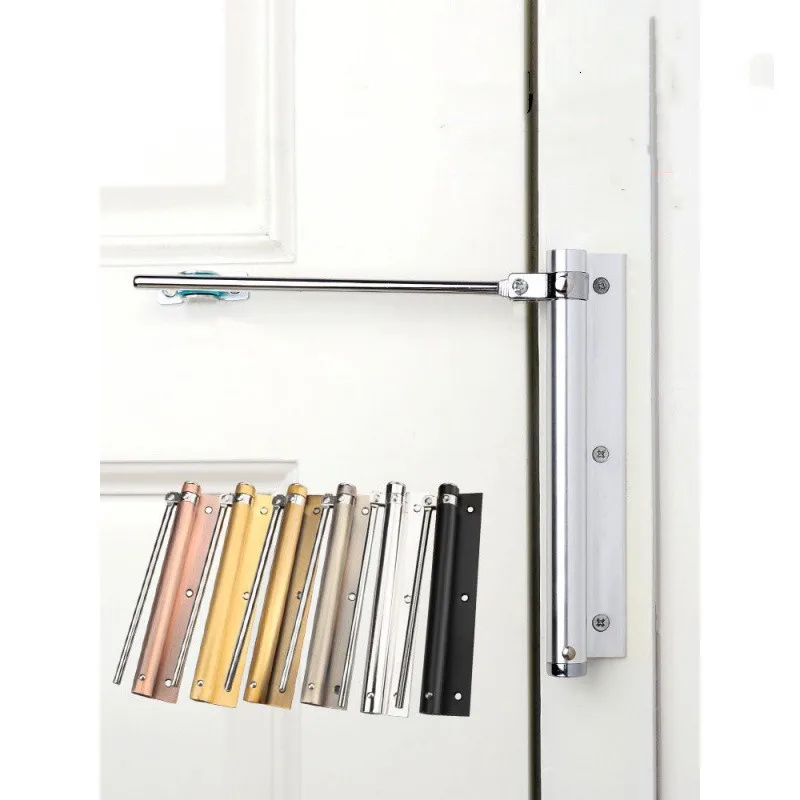 Adjustable Door Automatic Closer Stainless steel Spring Hinge Mounted for Office Hotel kitchen bathroom Wood Door Hardware