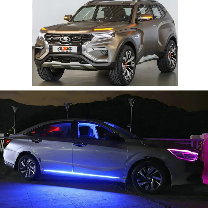 Remote Car Door Decorative Mood Lighting For lada granta kalina Xray Vesta Niva Priora