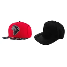 Wuke 2 шт новые бейсболки хип-хоп пшеничные кости черные мужские-обычная шляпа и красная Карта Африки