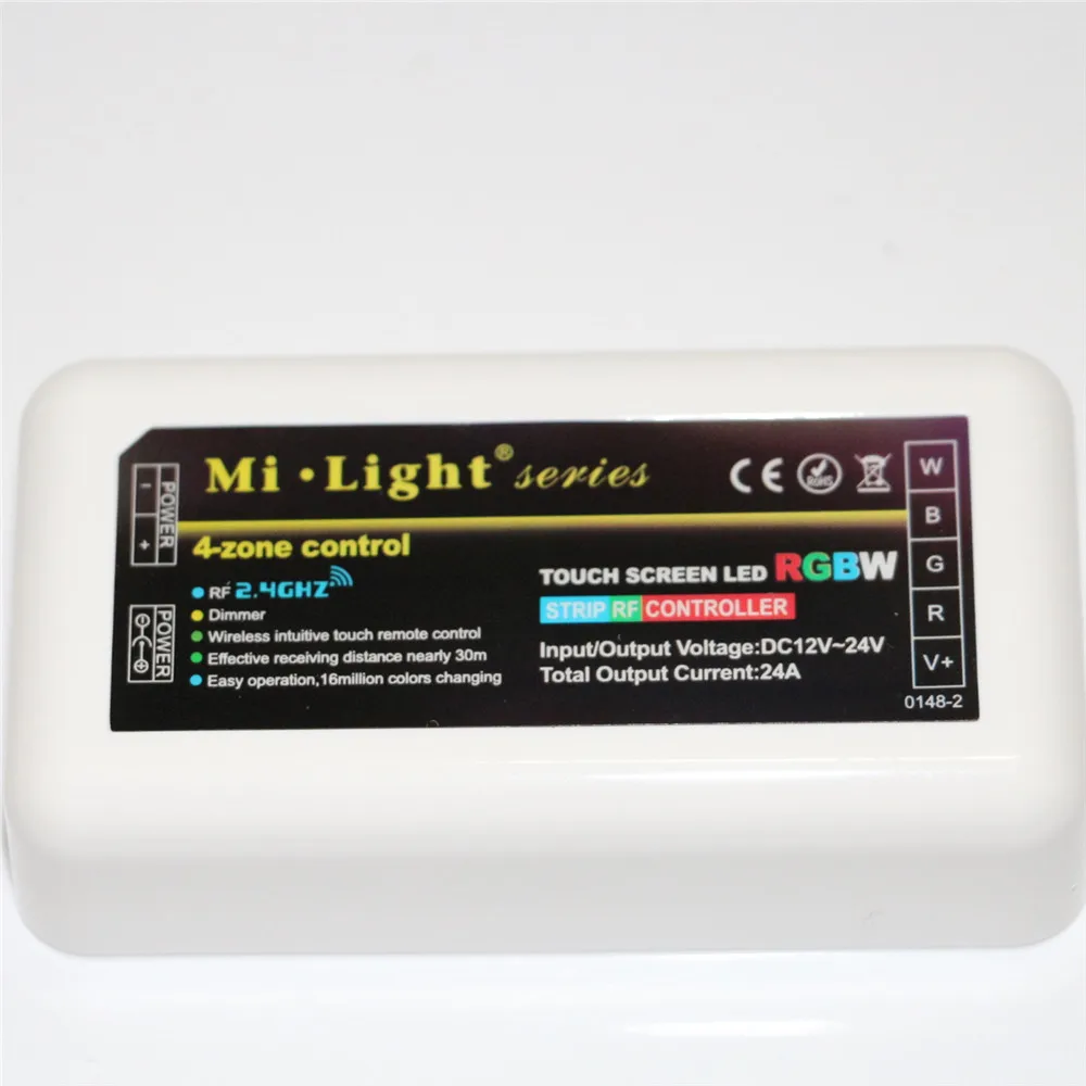 

Hot sell Dimmable Mi Light Wireless 2.4G 4-Zone RF Wireless RGBW LED Controller for For Flexible 5050 RGBW/RGBWW Led Strip Light