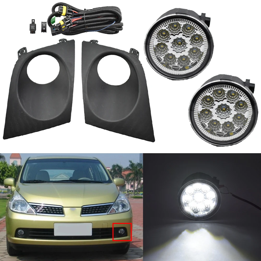 Противотуманные фары для Tiida C11 Latio 2004 2005 2006 2007 автомобильные передние s ABS пластик