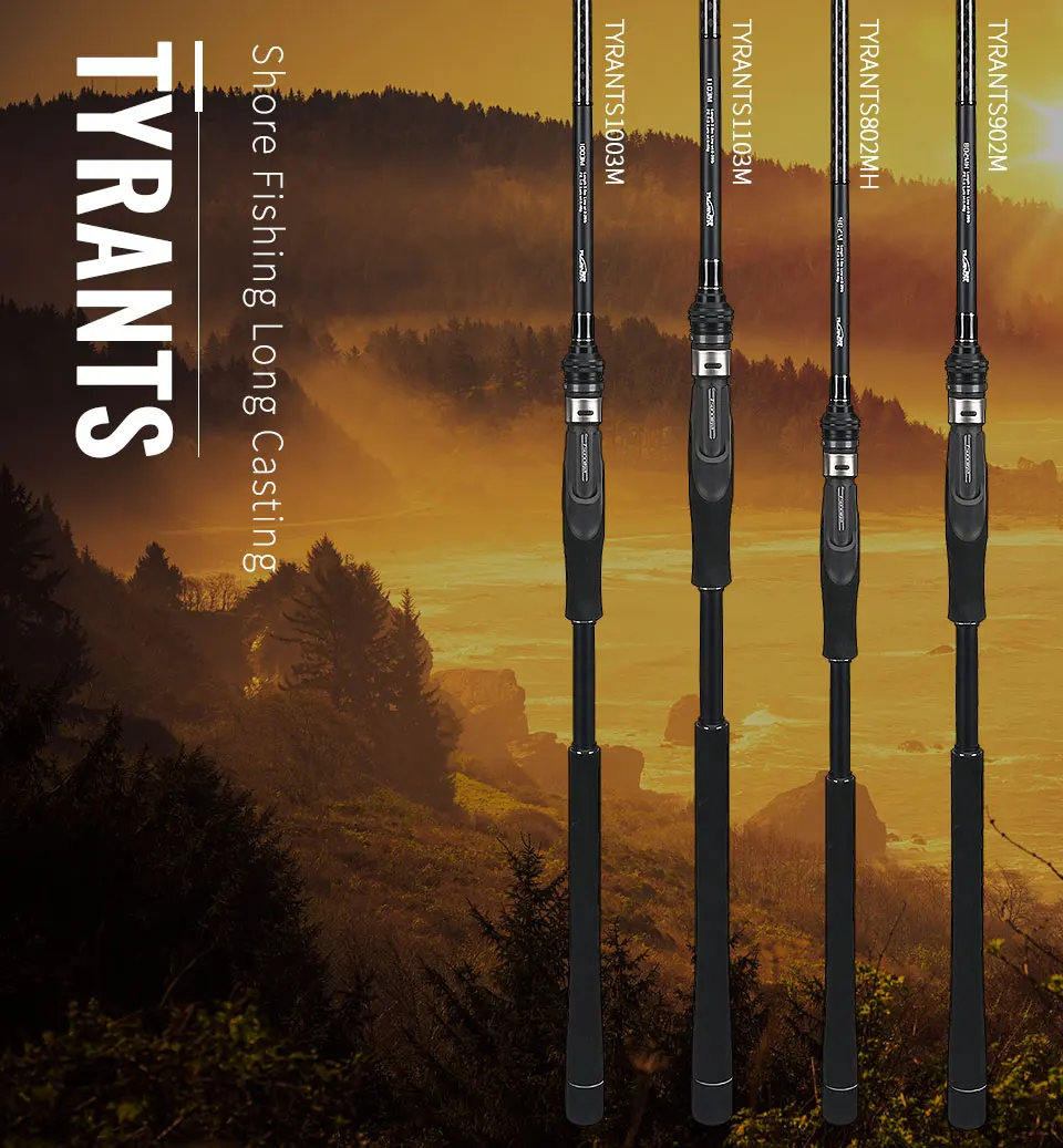 TSURINOYA спиннинговое рыболовное удилище TYRANTS 2,4 М 2,7 м MF power m FUJI Guide X-Wrapping длинноходное удилище для морского окуня