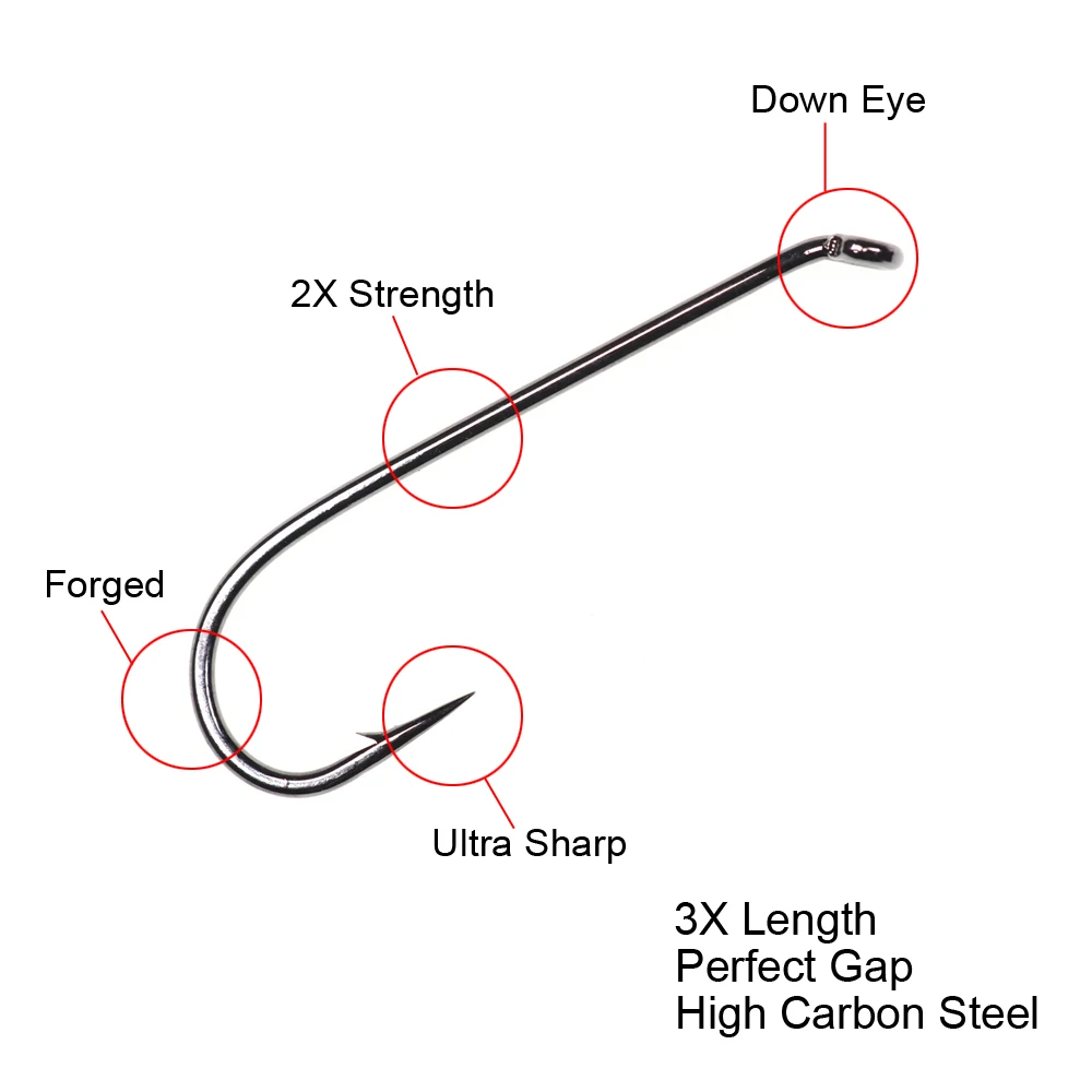 Wifreo 100 шт./упак. без бородки летать Крючки для привязывания Нимфа сухой стример влажные cadis Fly Крючки форель мушек Материал рыболовные крючки