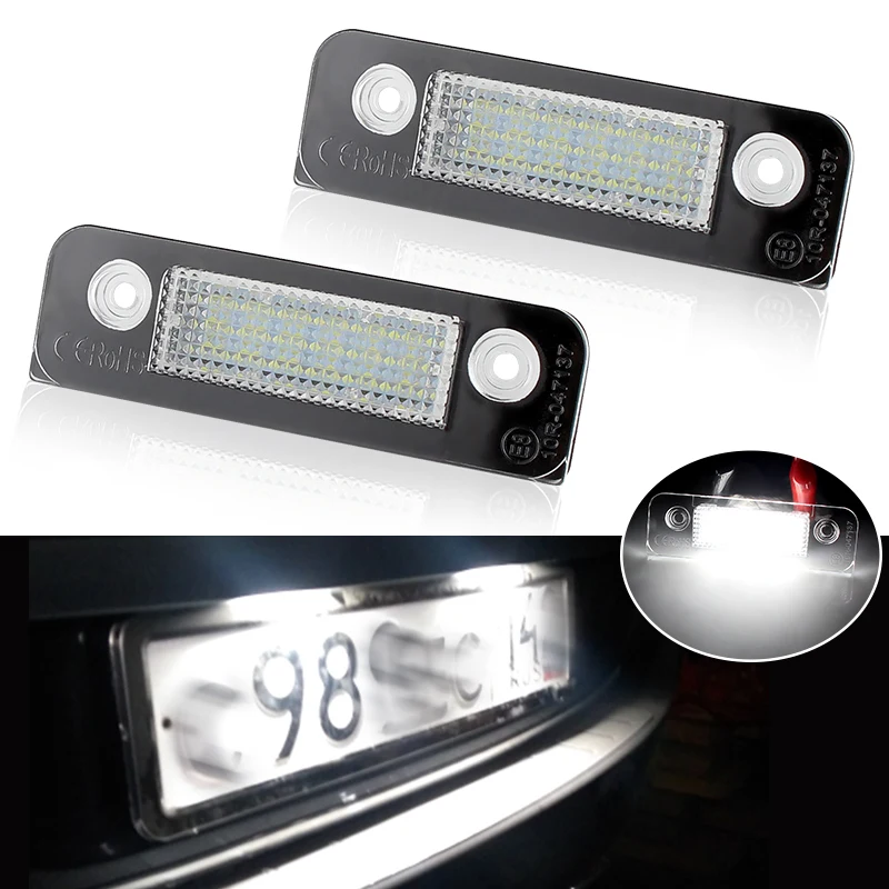

2pcs No Error LED Car Number License Plate Light Lamp 1332916 for Ford Fiesta Fusion Mondeo MK2