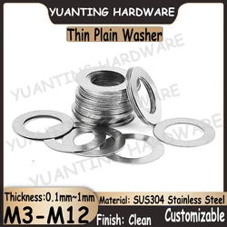 10Pcs-100Pcs M3 M4 M5 M6 M8 M9 M10 M12 SUS304 Stainless Steel DIN988 Shim Plain Washers Adjusting Ultrathin Shim Plain Gasket
