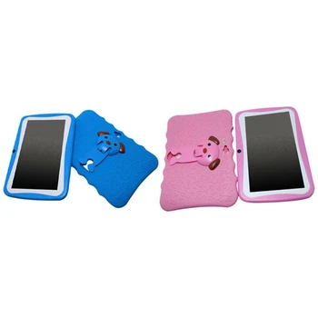 

2x 7 Inch Kids Tablet Android Dual Camera WiFi Education Game Gift for Boys Girls,(Blue/Pink AU Plug)