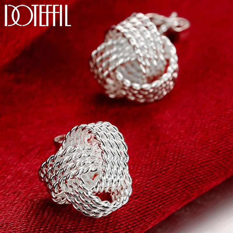 Stud-Earring Jewelry Charm Wedding 925-Sterling-Silver DOTEFFIL Women Fashion for Engagement