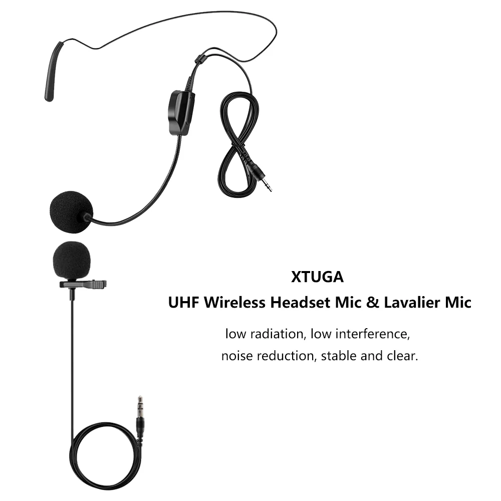 XTUGA KX623 UHF беспроводной микрофон набор с гарнитурой микрофон, петличный нагрудный микрофон, играть для динамиков, телефонов, камер Запись голоса