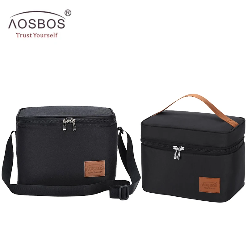 Aosbos портативные Термосумки для ланча для женщин, детей, мужчин, модная сумка-холодильник для пикника, сумка для ланча, изолированная сумка для путешествий, сумки-тоут для еды, коробка