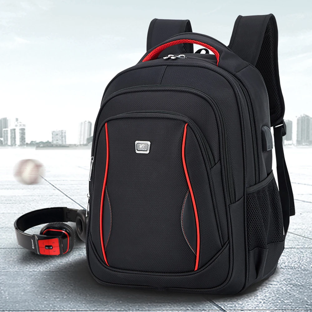 

Waterproof large backpack men's multifunctional computer bag usb black business backpack men's travel bag young student bag