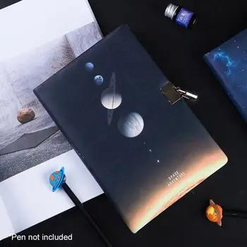 

A5 Diary Notebook with Lock Creative Journal Agenda Planner Organizer Cute Note Book Back to School Traveler Handbook Astronaut