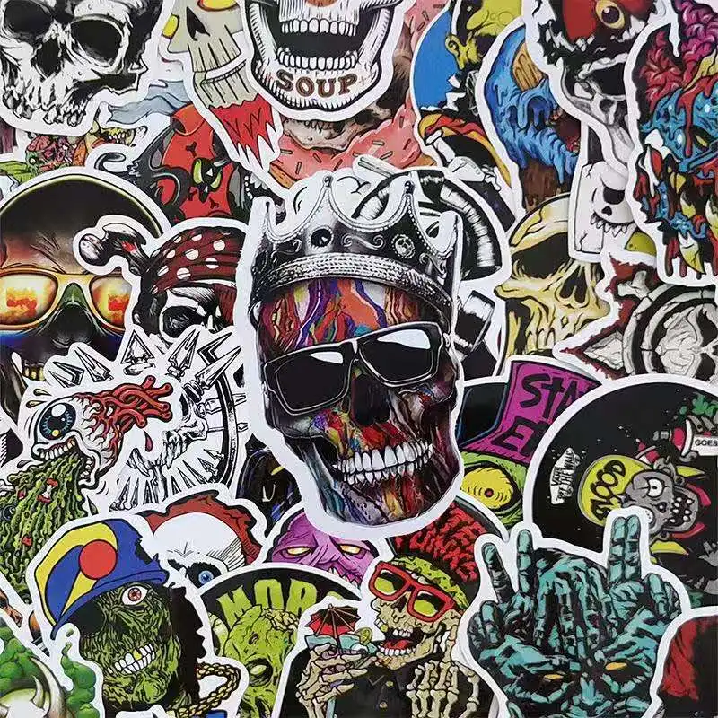 50pcs Skateboard Stickers Horror Sticker Bomb Luggage Stickers Decals Vinyl Pack 