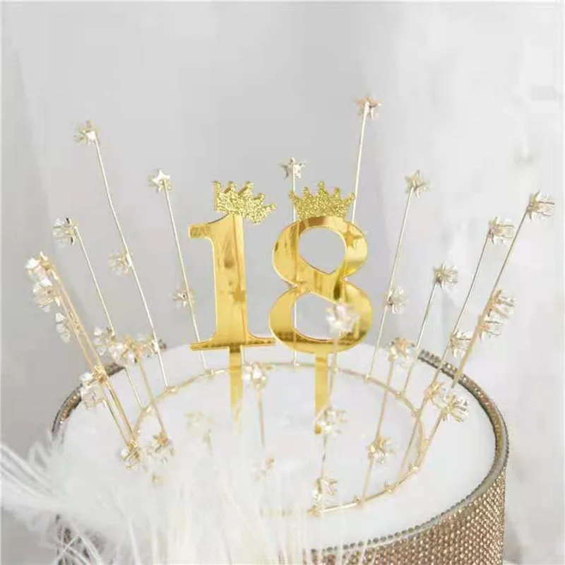0-9 Number Cake Topper Birthday Anniversary Party Decoration Cupcake Toppers Flags kids Baby Shower 1 st Birthday Decoration cake topper,cake toppers