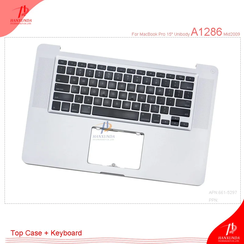Original replacement top case keyboard for Macbook Pro 15 A1286 661 6076 keyboard top case US