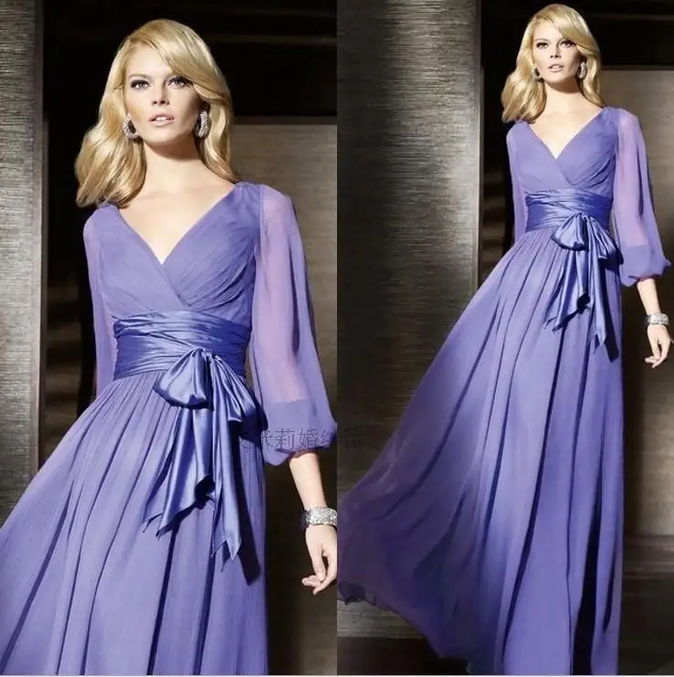 Robe de soiree, модное платье abendkleider, с длинным рукавом, с бантом, с поясом, шифоновое, vestido de festa, вечерние платья, вечерние платья для матери невесты