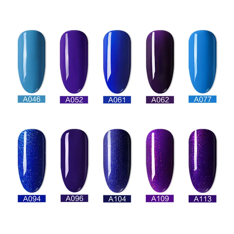 

AllNeweLook 8ML Gel Nail Blue Colors Fashion UV Gel Nail Polish Soak Off Vernish Semi Permanent Nail Polish Lacquer Gelpolish