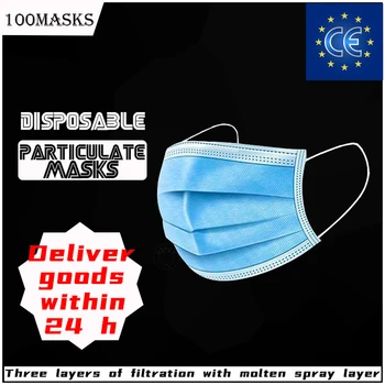 

Fast shipping 100pcs anti-pollution non-woven melt-blown cloth three-layer KN94 Fpp2 mask Anti-Dust Mask