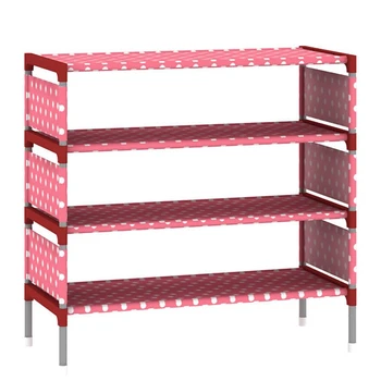 

Shoes Shelf Easy Assembled Non-Woven 4 Tier Shoe Rack Shelf Storage Organizer Stand Holder Keep Room Neat Door Space Saving
