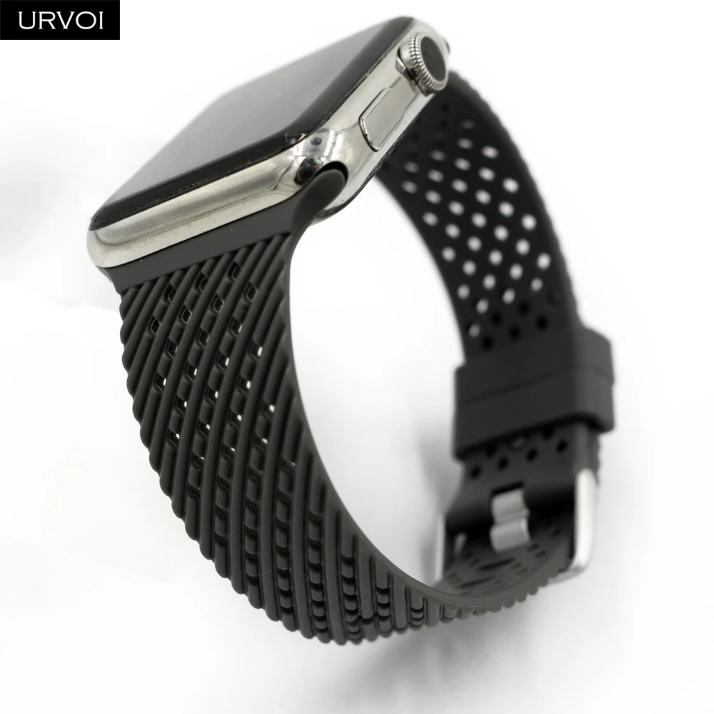 Ремешок спортивный URVOI для Apple Watch series 6 SE 5 4 3 2 1 мягкий ТПЭ браслет iWatch дышащий