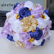 Свадебный букет свадебных цветов букет невесты золото камни кристалл Искусственные Свадебные букеты SPH141