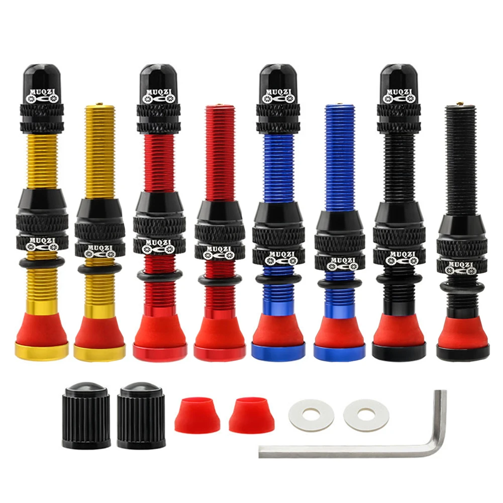 MUQZI CNC Aluminum Alloy Mountain Road Bike American Valve Caps Set Leakproof Bicycle Tubeless