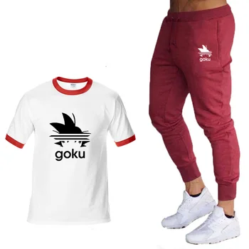

Funny Anime Dragon Ball Z T-Shirts Men Casual High Quality Cotton Summer Fashion Short Sleeve Son Goku Mans T Shirts+pants Suit