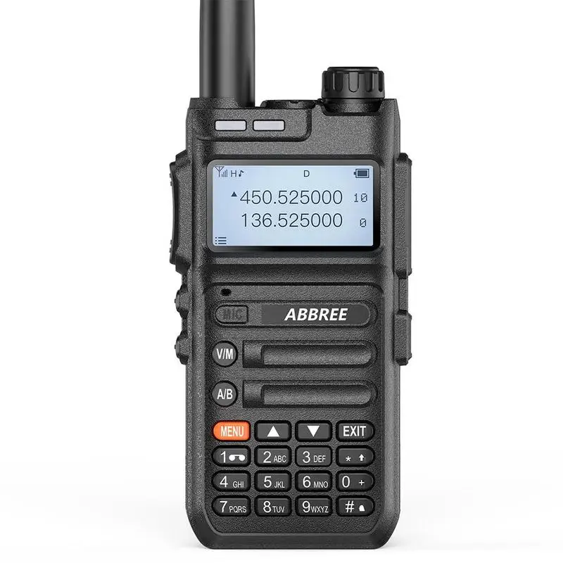 walkie talkie 5km range ABBREE AR-F5 8W Automatic Pairing Frequency Walkie-talkie Handheld Dual Frequency Dual Band136-520MHZ Transceiver Walkie Talkie walkie talkies for adults Walkie Talkie