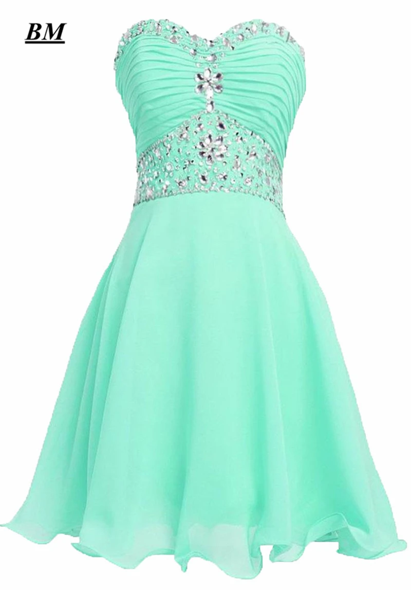 

Newest Chiffon Short Homecoming Dresses 2019 Beading Graduation Cocktail Formal Prom Party Gown Vestido de Formatura BM75